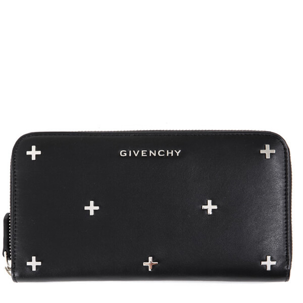 GIVENCHY 16AW PANDORA ジバンシィスーパーコピー クロススタッド ファスナー長財布_BLACK BC06276683001