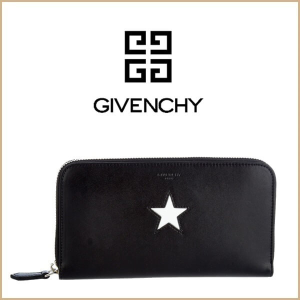 【GIVENCHY ジバンシィスーパーコピー】 Star ジップ 長財布 White メンズ