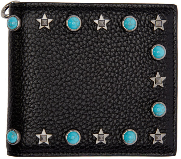 2018新作 ヴァレンティノスーパーコピー Stone & Rockstud Bifold Wallet ターコイズ&ロックスタッズ財布 162476M164003