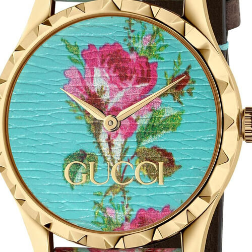 グッチ G-Timeless Aqua Floral Watch YA1264085