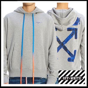 (オフ ホワイト 偽物 パーカー) off-White ARROWS スリム HOODIE  芸能人OMBB034F19E30010