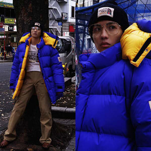 歴史的コラボ入手困難!グッチ×THE ノースフェイス BLUE DOWN JACKET