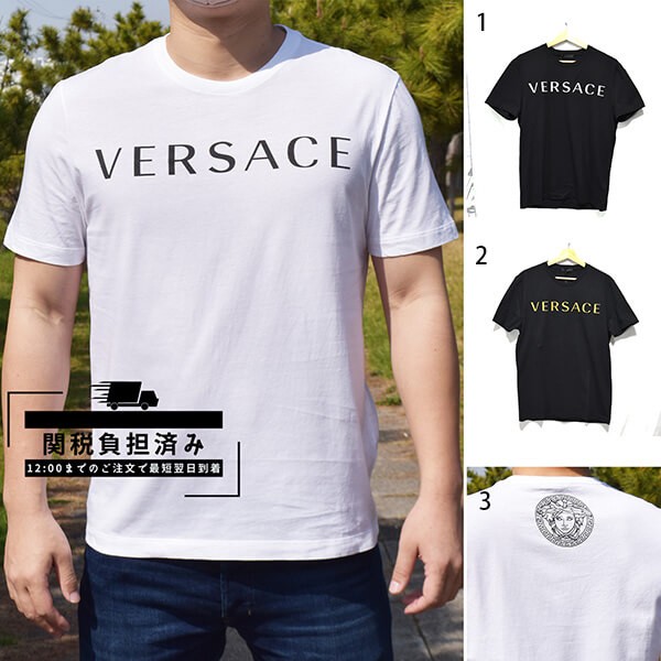 注目度NO.1ヴェルサーチェ ロゴTシャツ偽物 バックメデューサ