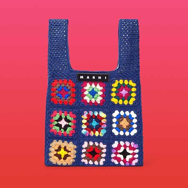 大人気★マルニ マーケット★FLORAL PATCHWORK★CROCHET SHOPPING BAG