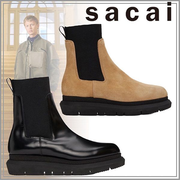 Sacai サカイ偽物◆サイドゴア チェルシーブーツスエードレザー全2色