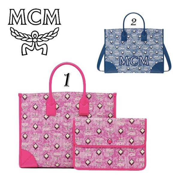 MCM Munchen トートバッグ コピー ヴィンテージ モノグラム ジャカード 2色 MWTCABO02PK001