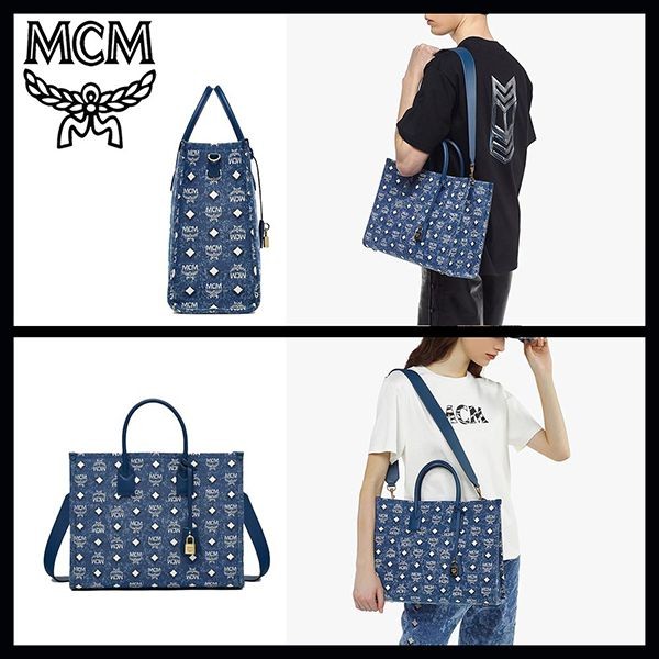 大人気★即完売必至★MCM★ヴィンテージデニムジャカードトートバッグ 偽物 MWTDSBO02LE001