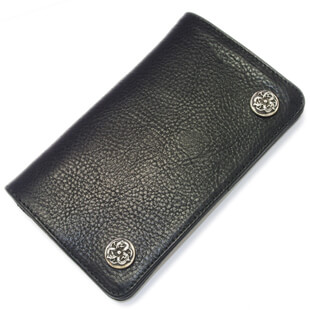 クロムハーツ財布コピー 1 ZIP Wallet BK/Celtic １ZIPウォレット ブラックレザー/ケルティックボタンchw24