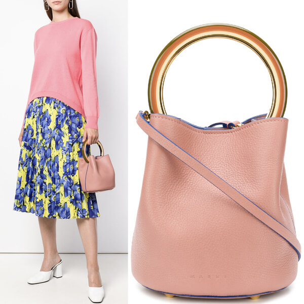 18-19AW マルニスーパーコピー MARNI M499 PANNIER BUCKET BAG IN CALF LEATHER SCMPU09T15LV68800C31