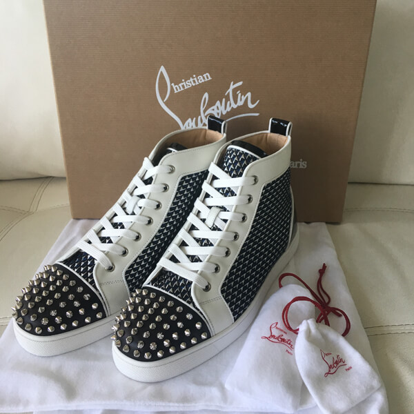 新作 CHRISTIAN LOUBOUTIN クリスチャンルブタンスーパーコピー★ LOU SPIKES ORLATO ★ グリッター スニーカー 3170139BKD6【スーパーコピーN級品】