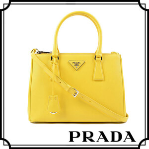 2019新作【PRADA プラダスーパーコピー SAFFIANO LUX　サフィアーノラックス　レディース2wayトートバッグ　ハンドバッグ イエロー 1BA863_NZV_DLC】