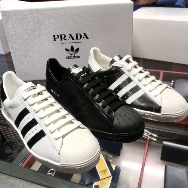 即日発送　アディダス×PRADA 偽物コラボ SUPERSTAR 限定レザースニーカー 全3色