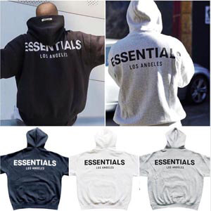 限定！エッセンシャルズ ロサンゼルス 偽物 パーカー LAFear of God Essentials Pullover Hoodie リフレクターロゴ