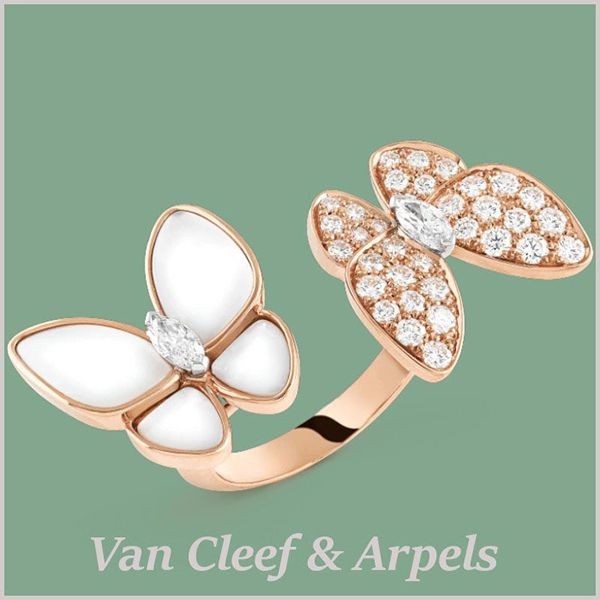 Van Cleef ＆Arpels コピードゥ パピヨン アントレ レ ドア リングRG 白 VCARO7AL00