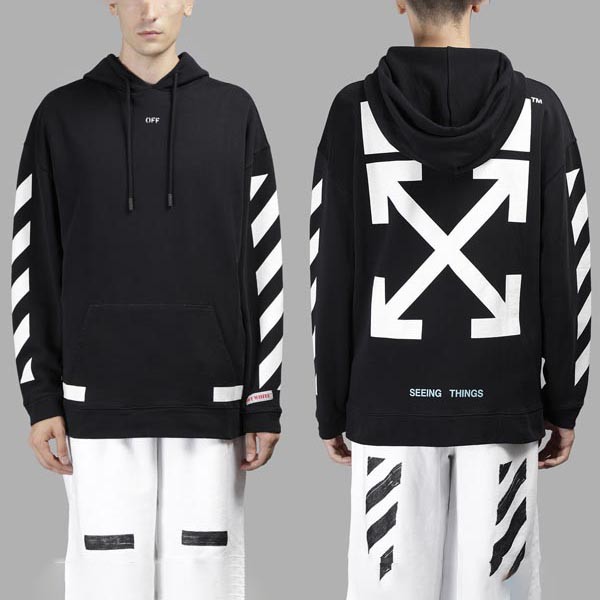 オフ ホワイト 東京 偽物 パーカー 激安 OFF WHITE 17FW ARROW OVER HOODIE 芸能人